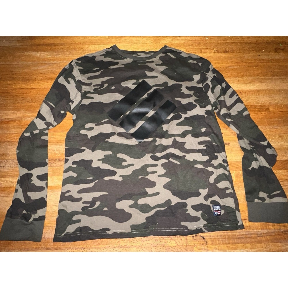Phat Farm Men Small Camo Long Sleeve Crew Neck 100% Cotton Lightweight Shirt